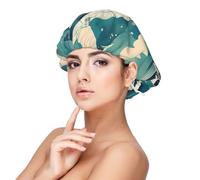 Gorro de noche de satén con estampado de barco océano para adulto, mantiene el peinado y garantiza un sueño cómodo, negro 33 cm, negro, talla única