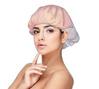 Gorro de noche de satén para adultos con estampado de árbol de nieve blanco, mantiene el peinado y garantiza un sueño cómodo, 33 cm, negro, talla única