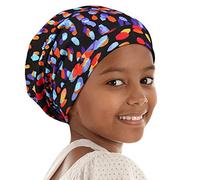 Gorro de noche para niñas, tamaño XL, para trenzas, rizos, rizos, ajustable, color morado