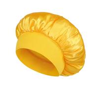 Gorro de noche satén for dormir, gorro turbante elástico banda ancha, for el cuidado del cabello, bufanda, pañuelo for la cabeza Para Inicio(Yellow)