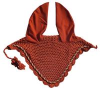 Gorro de oreja de caballo, sombrero de red de oreja, máscara de mosca, velo completo hecho a mano de algodón (óxido, caballo/completo)