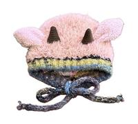 Gorro de orejas de animal, suave y elástico, con orejas de oveja, sombrero de animal de felpa | para viajes escolares, viajes, ciclismo, fotografía, mujeres, niñas, adolescentes y adultos, rosa