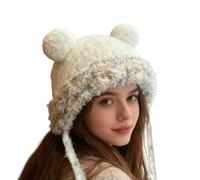 Gorro de oso - Gorro de invierno de felpa, cálido gorro de invierno - para snowboarders, corredores, compradores, viajeros, esquí, snowboard, senderismo, correr, viajes, patinaje sobre hielo, mujeres