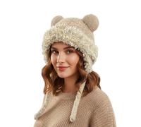 Gorro de oso | Gorro de invierno de felpa, gorro cálido de invierno, para snowboarders, corredores, compradores, viajeros, esquí, snowboard, senderismo, correr, viajes, patinaje sobre hielo, mujeres