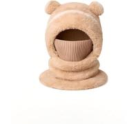 Gorro De Oso Para, Lindo, Suave Y CáLido Tejido 3 En 1, Capucha De Invierno A Prueba De FríO Con Bufanda, MáScara, Regalo Del DíA De San ValentíN