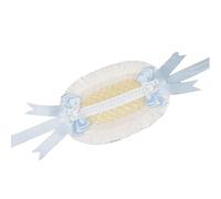Gorro de paja de encaje victoriano para mujeres y niñas con cinta de lazo, ideal para fiestas de té y eventos de cosplay, Versión simple azul, Taille unique