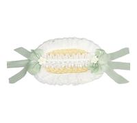 Gorro de paja de encaje victoriano para mujeres y niñas con cinta de lazo, ideal para fiestas de té y eventos de cosplay, verde, Taille unique
