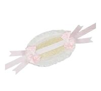 Gorro de paja de encaje victoriano para mujeres y niñas con cinta de lazo, ideal para fiestas de té y eventos de cosplay, Versión simple, Taille unique