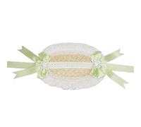 Gorro de paja de encaje victoriano para mujeres y niñas con cinta de lazo, ideal para fiestas de té y eventos de cosplay, Versión simple verde, Taille unique