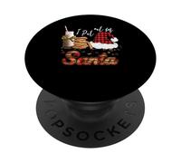 Gorro de Papá Noel a Cuadros con Galletas con Leche navideñas con Texto en inglés «I Put out for Santa» PopSockets PopGrip Adhesivo