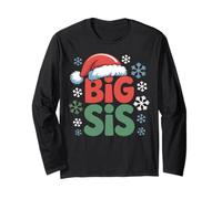 Gorro de Papá Noel Big Sis con Forma de Copo de Nieve a Juego en Familia Manga Larga