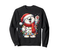Gorro de Papá Noel con Luces de Navidad para niños y niñas Sudadera, Unisex para Adultos, Negro, S