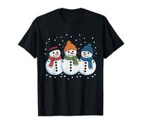 Gorro de Papá Noel con muñecos de Nieve Divertidos de Navidad Camiseta