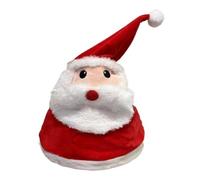 Gorro de Papá Noel - Divertidos accesorios de noche para la cabeza, sombrero de Navidad interactivo de peluche con luz y sonido, para cabina fotográfica accesorio rendimiento en escena