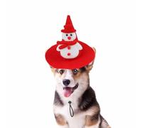 Gorro de Papá Noel para gatos - Patrón de tema navideño Gorro de Papá Noel para gatos - Disfraz navideño con banda elástica ajustable Disfraces para mascotas Fiesta para cachorros Cap
