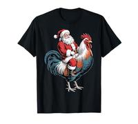 Gorro de Papá Noel Retro navideño con diseño de Gallo Vintage, Crazy Chicken Camiseta