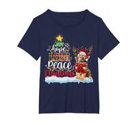 Gorro de Papá Noel Tibetano con luz Camiseta, Mujer Tallas Grandes, Azul Marino, 3XL Grande