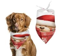 Gorro de Papá Noel y Feliz Navidad, bandanas para perros pequeños, medianos y grandes, gatos, bufanda para mascotas, baberos lindos de poliéster. Bufanda triangular para cachorros, mascotas, regalo