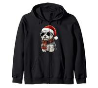 Gorro de Papá Noel Yorkshire Terrier Yorkie Dog a Cuadros Sudadera con Capucha