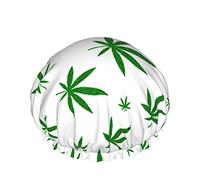 Gorro de pelo con dobladillo elástico reutilizable para mujer, gorro de ducha doble impermeable de hoja de hierba Cana orro de baño