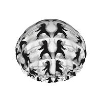Gorro de pelo con dobladillo elástico reutilizable para mujer, gorro de ducha doble impermeable gris Kung Fu Tai Chi, gorro de baño