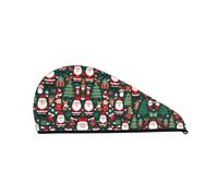 Gorro de pelo de secado rápido con diseño de Papá Noel y árbol de Navidad, gorro de ducha moderno y colorido para mujer, gorro de ducha cómodo y elegante