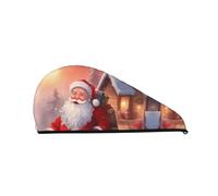 Gorro de pelo de secado rápido de Papá Noel de invierno, gorro de ducha colorido y moderno para mujer, gorro de ducha cómodo y elegante