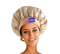 Gorro de pelo personalizado para mujeres que duermen con nombre bordado personalizado, gorros de seda para mujeres y niñas, gorro de satén con banda elástica para dormir