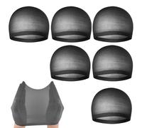 Gorro de peluca de 6 piezas de malla antideslizante negra, malla de pelo de nylon transpirable | Sombrero de peluca seguro para actores, mujeres y hombres, cosplay, baile, sesión de fotos, fiesta