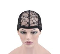 Gorro de Peluca Gorro de peluca, 1 pieza, gorro encaje negro for hacer redes elásticas for mujeres con correas ajustables for sujetar pelucas Para usar pelucas(XS)