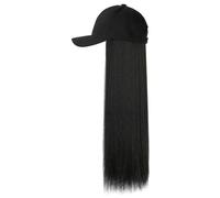Gorro de peluca Peluca Sombrero Peluca Larga Recta Peluca De Fibra Sintética De Moda Sombrero Peluca Ajustable Sombrero for Mujer Sombrero de peluca(A)