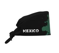 Gorro De Peluquería Bandera De México Unisex Gorro De Trabajo Regulable Turbante para Chef Peluquería Cocina
