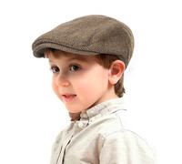 Gorro de periódico plano de lana y tweed para niños y niños, gorro de papa, gorra de Ivy Cap, gorra vintage Cabbie, para niños y niñas (de 4 a 9 años)