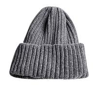 Gorro de pescador de punto acanalado Hip Hop con borde enrollable, gorra de terciopelo de felpilla elástica para mujer, color negro, gris, Talla única