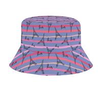 Gorro De Pescador Rayas De La Torre De París Casual Sombrero Plegable Cómodo Gorra De Pesca, para Viaje, Pescar, Ropa De Ocio, 56-58cm