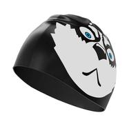 Gorro de piscina para mujer, de silicona, divertido patrón de perro, gorro de natación impermeable, para pelo corto, mediano y largo, adulto, madre, papá, novio, marido y hombre