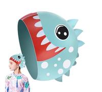 Gorro De Piscina para Niños,Silicona Antideslizante Accesorios Deportivos Tiburón,Lindos Gorros De Baño Piscina Y Natación - para Cabello Largo, Corto, Medio, Interior, Exterior, Jardín