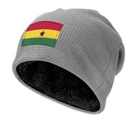 Gorro de Polar Cálido y Elegante para Adultos, Elástico, Resistente Al Viento, con Estampado de la Bandera de Ghana, para Esquiar y Practicar Deportes Al Aire Libre. Light Gray Size