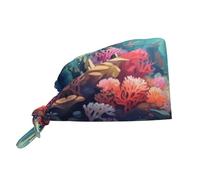Gorro De Protección Mundo Marítimo Submarino Reutilizable Gorro De Trabajo con Lazos Gorros De Trabajo para Cocina Mujer Peluquería