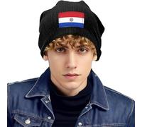Gorro De Punto A Cuadros Paraguay Bandera Moda Accesorios Sombreros Gorros Forro Polar Ultra Abrigado para Temperaturas Bajo Cero Montañismo Invernal Frío Extremo