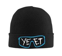 Gorro de Punto Acanalado con puño de Gafas Yeet para Hombres y Mujeres Jey Uso Gorro de Punto cálido para Invierno con Calaveras