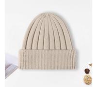 Gorro de punto acanalado: gorro suave y cálido con puños para hombres y mujeres, gorra de invierno de mezcla acrílica, elegante accesorio para clima frío
