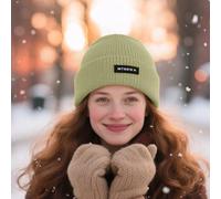 Gorro de punto acanalado unisex cálido con puños para hombre y mujer