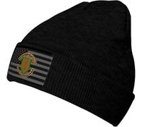 Gorro De Punto Bandera Negra De EE. UU., 1.ª División De Infantería del Ejército, Big Red One Gorro De Invierno Clásico Skull Cap Respirable Beanie Hat para Bicicleta Running Invierno