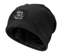 Gorro de Punto Bless Your Heart, cálido Gorro de Punto con Forro Polar para Hombre y Mujer.