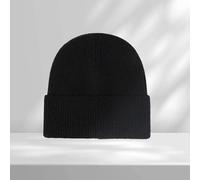 Gorro de punto cálido de invierno para hombre, suave y acanalado con puño doblado