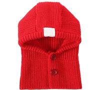 Gorro de punto cálido para perro, sombreros de invierno para galgo italiano y látigo, gorro de invierno suave y elástico para perros grandes, calentador de cabeza y cuello para clima frío (rojo, S)
