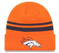 Gorro de punto cl sico a rayas oficial de la NFL para adultos y unisex de New Era (naranja de los Denver Broncos)