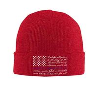 Gorro de Punto con Bandera Estadounidense y Juramento a la Bandera, Gorros de Invierno cálidos, Gorros con puños, Gorro de re