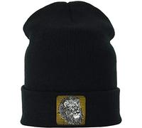 Gorro de Punto con Cabeza de león, Gorro de Invierno de león, Bordado Largo, Gorro de Lana con ala